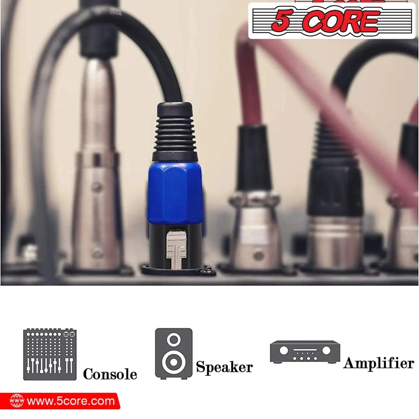 5 Core Speakon Adapter High Quality Audio Jack Male Audio Pin Speaker Adapter Connector Anti Spier