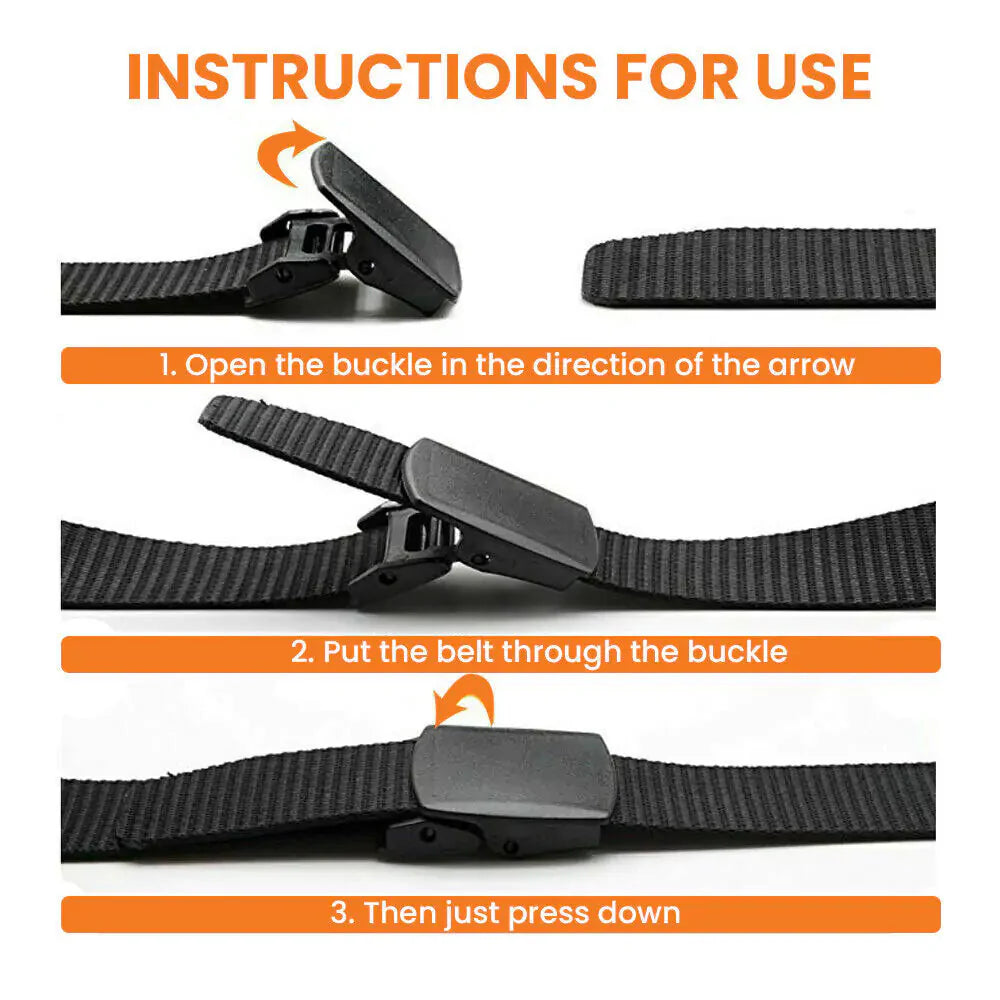 Men's Plastic Cam Buckle Nylon Belt Anti Spier