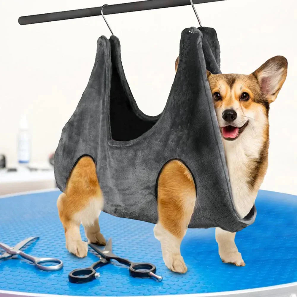 Portable Pet Dog Cat Grooming Hanging Hammock Harness Breathable Groom Helper US Anti Spier