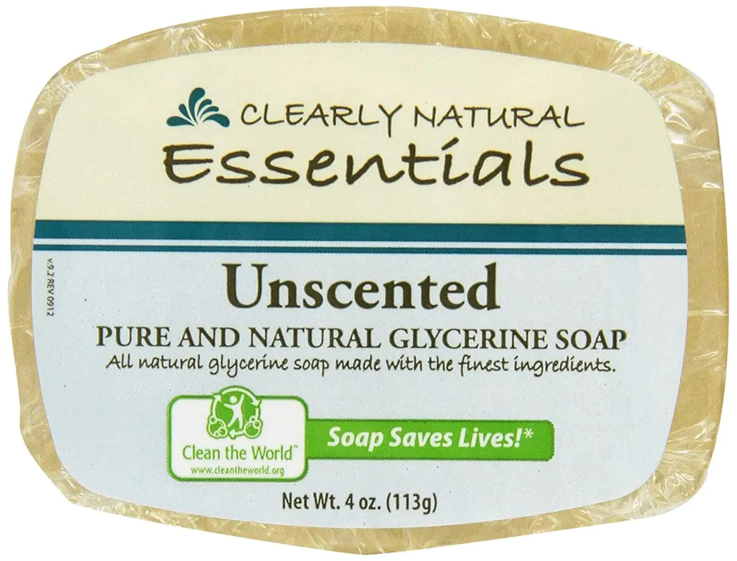 Clearly Natural Glycerin Bar Soap Unscented4 Ounce (Pack of 6) Anti Spier
