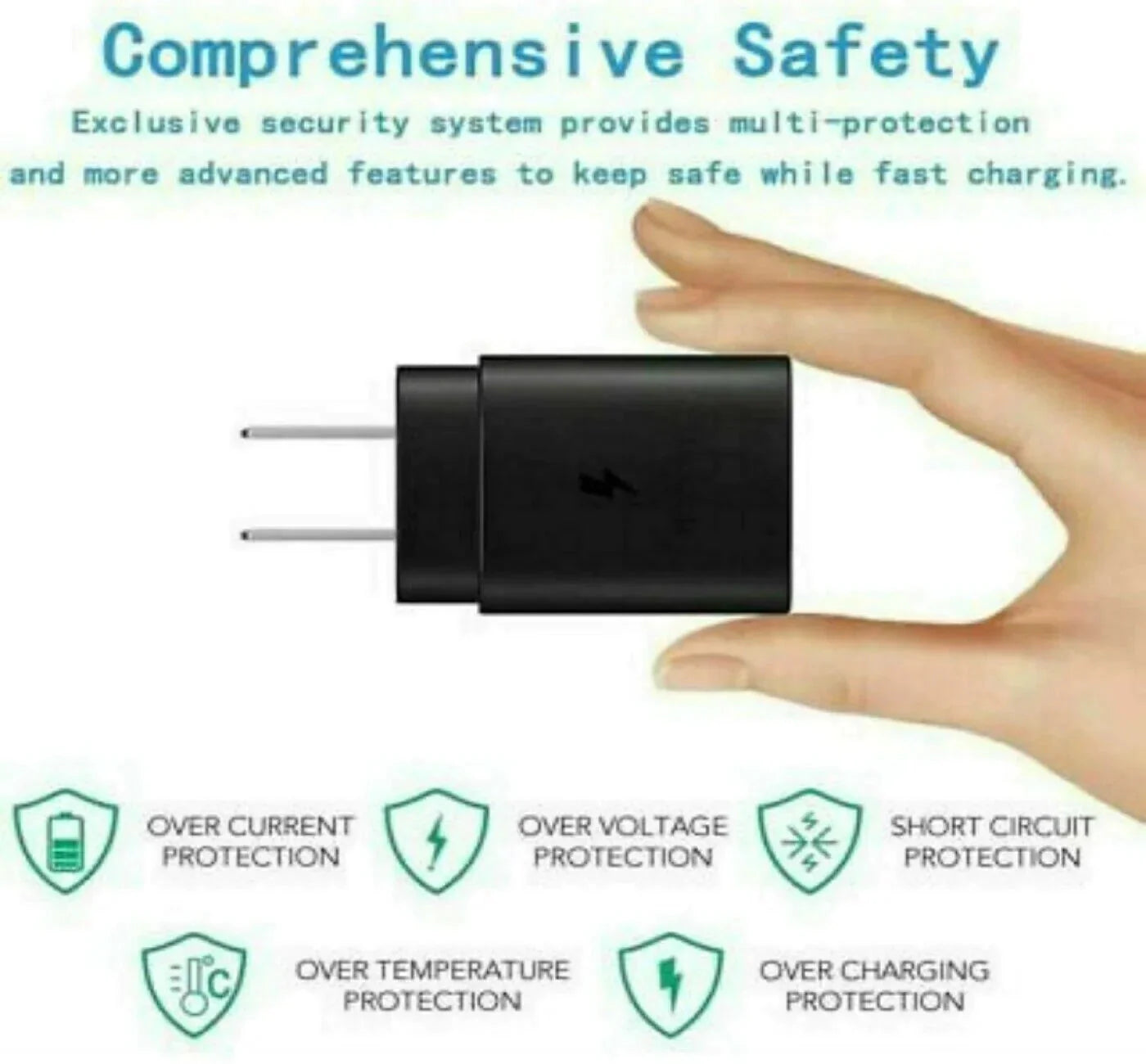 25w Super Fast Charger Type USB-C 10FT Cable For Samsung Galaxy S23 S22 S21 S20 Anti Spier