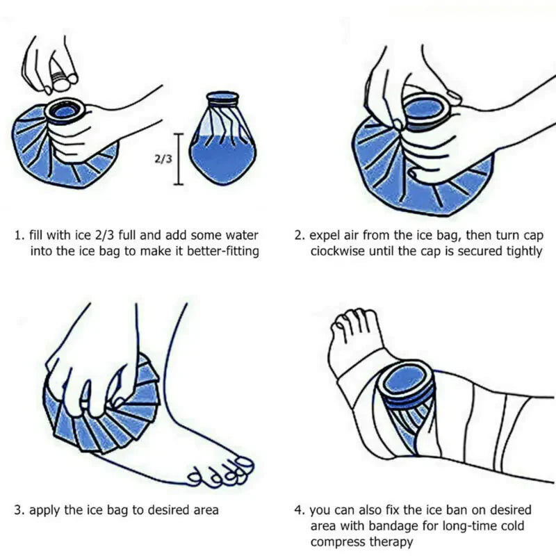 3PCS Ice Bags Packs Knee Neck Reusable Cold Relief Pain Headache Sport Injury Anti Spier