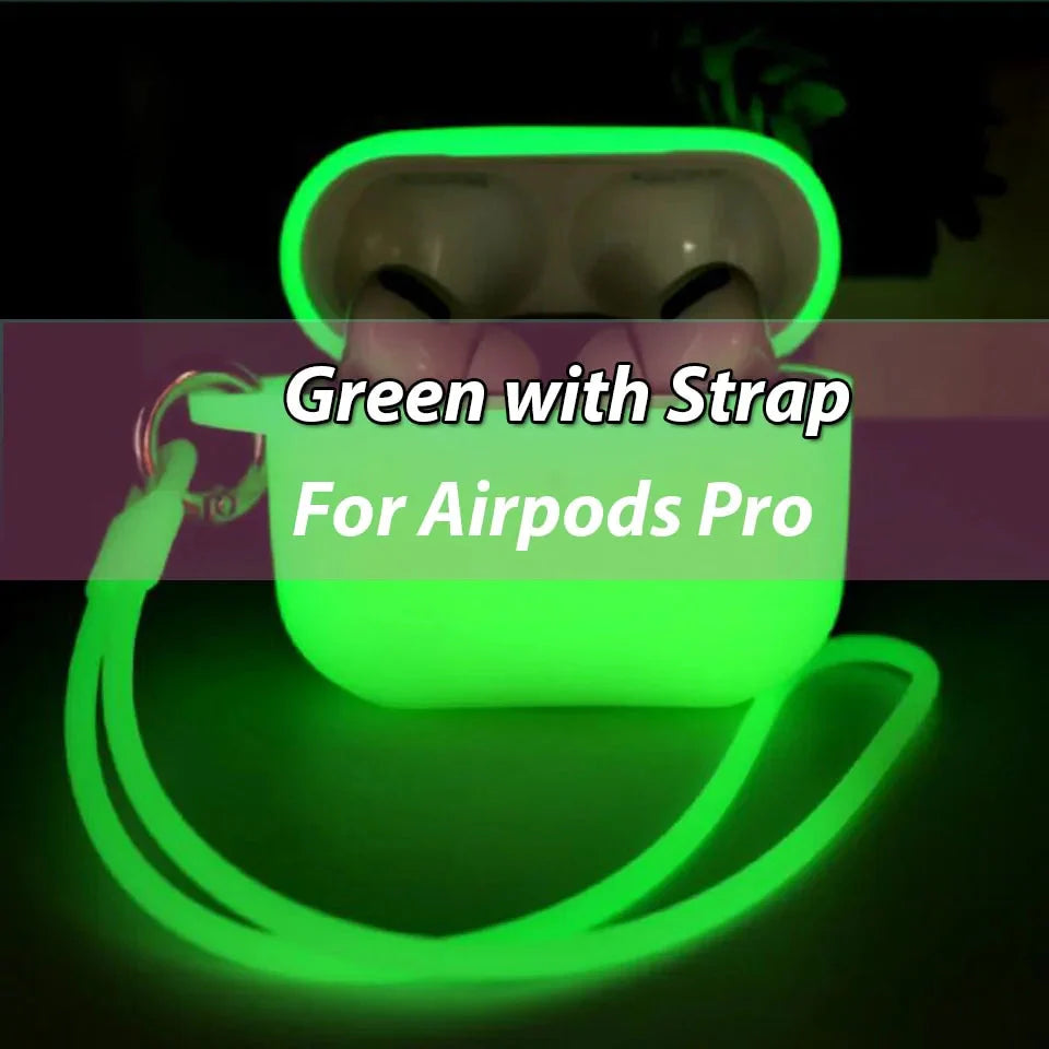 Glow-in-the-Dark Silicone Case for Apple AirPods Pro: Shockproof Protection Anti Spier