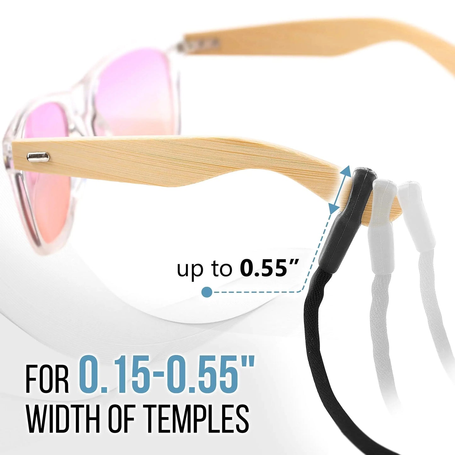 Eyeglasses String Holder Strap Glasses Cords 4 Pcs Black Adjustable 27 inch Long Anti Spier