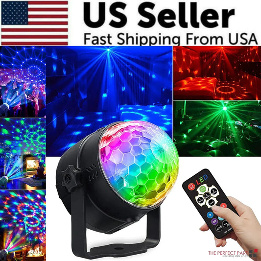 Disco Party Lights Strobe LED DJ Ball Sound Activated Bulb Dance Lamp Decoration Anti Spier