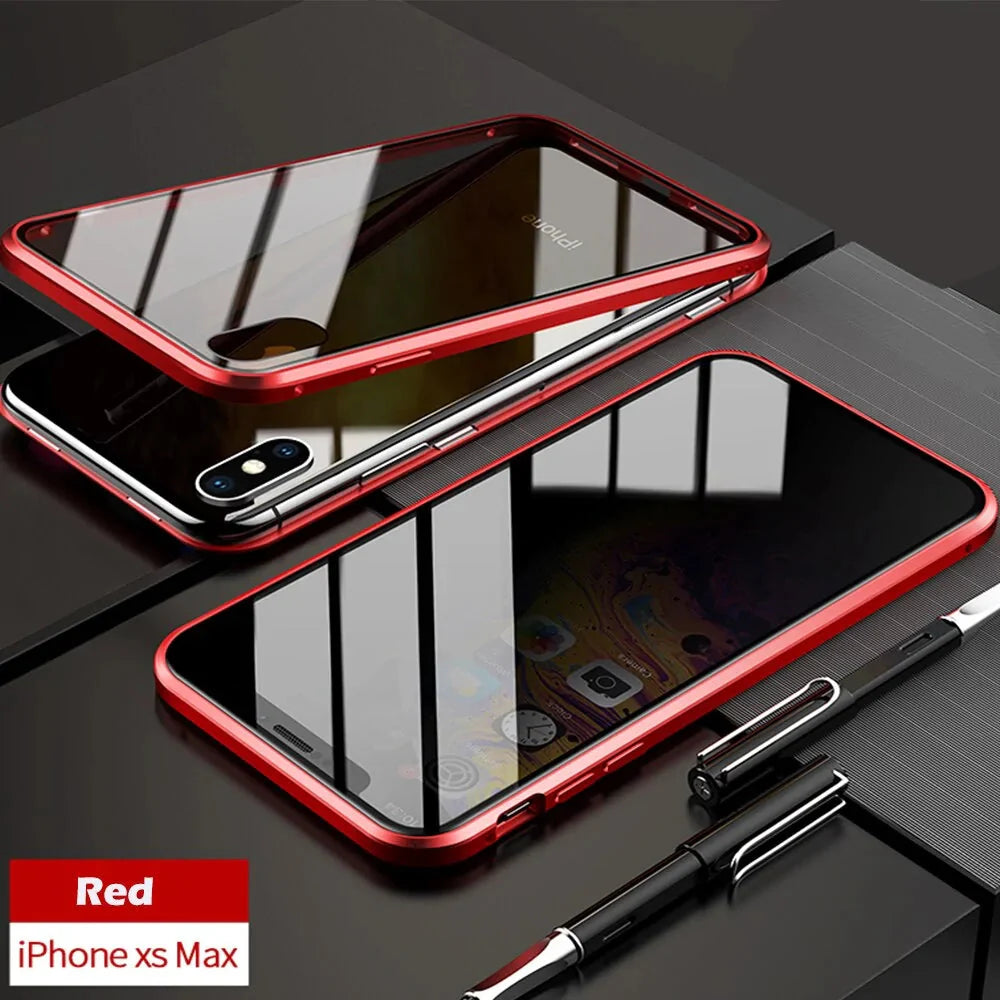 Anti-Peep Magnetic Metal Phone Case For iPhone Anti Spier