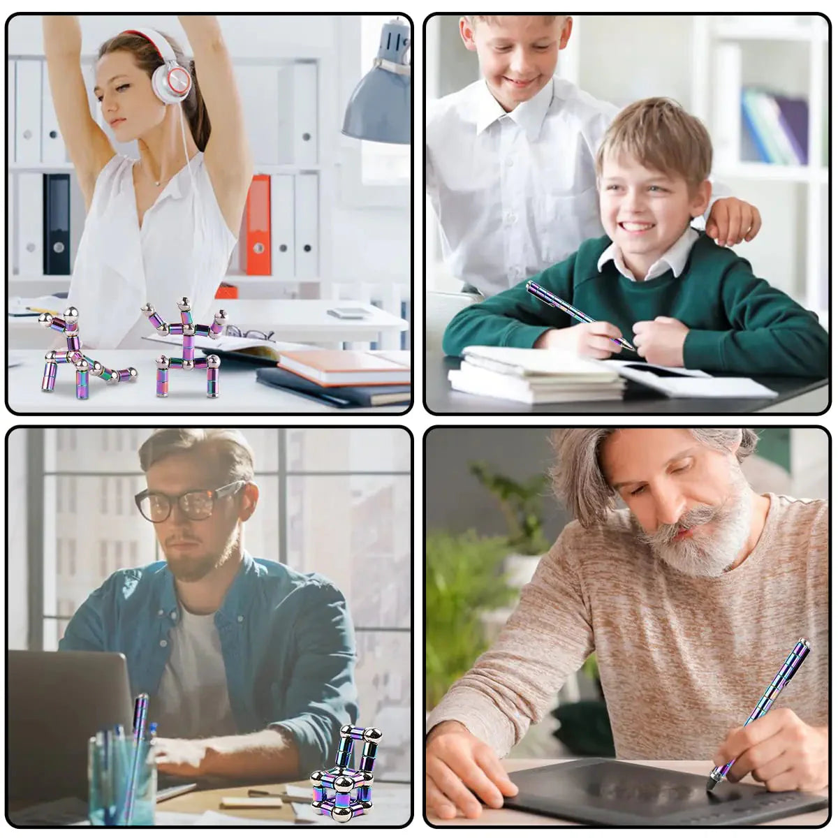 Multifunctional Deformable Magnet Fidget Pen Anti Spier