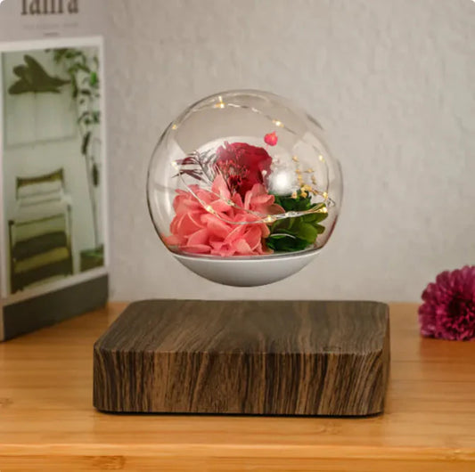 Home Desk Decoration Magnetic Levitation Perpetual Flower Ornament Anti Spier