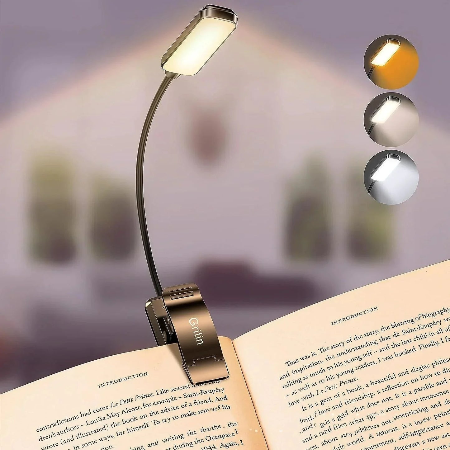 Minimalist LED Rechargeable Book Light Anti Spier