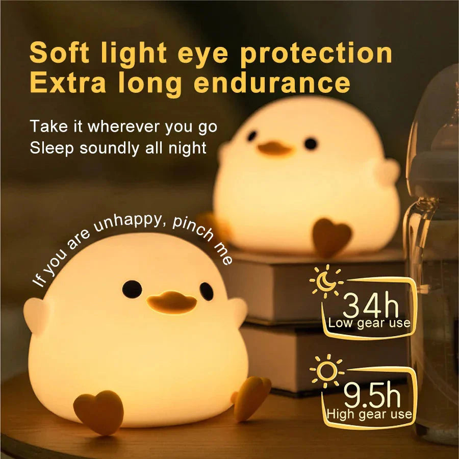 Doudou Duck Silicone Night Light Anti Spier