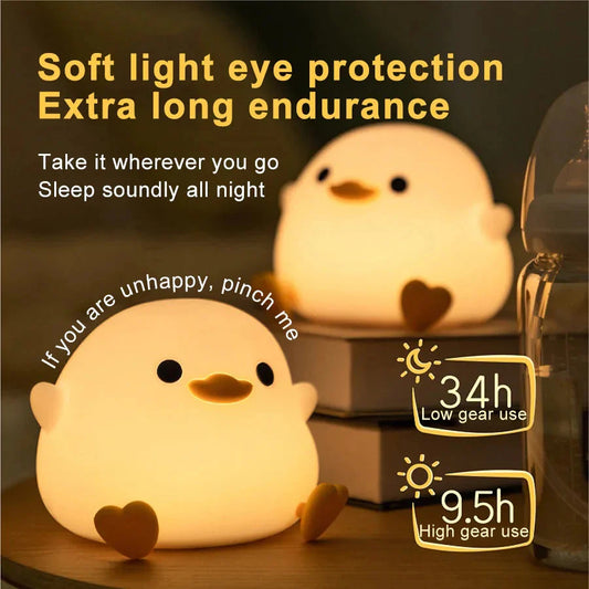 Doudou Duck Silicone Night Light Anti Spier