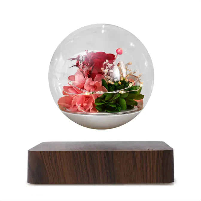 Home Desk Decoration Magnetic Levitation Perpetual Flower Ornament Anti Spier