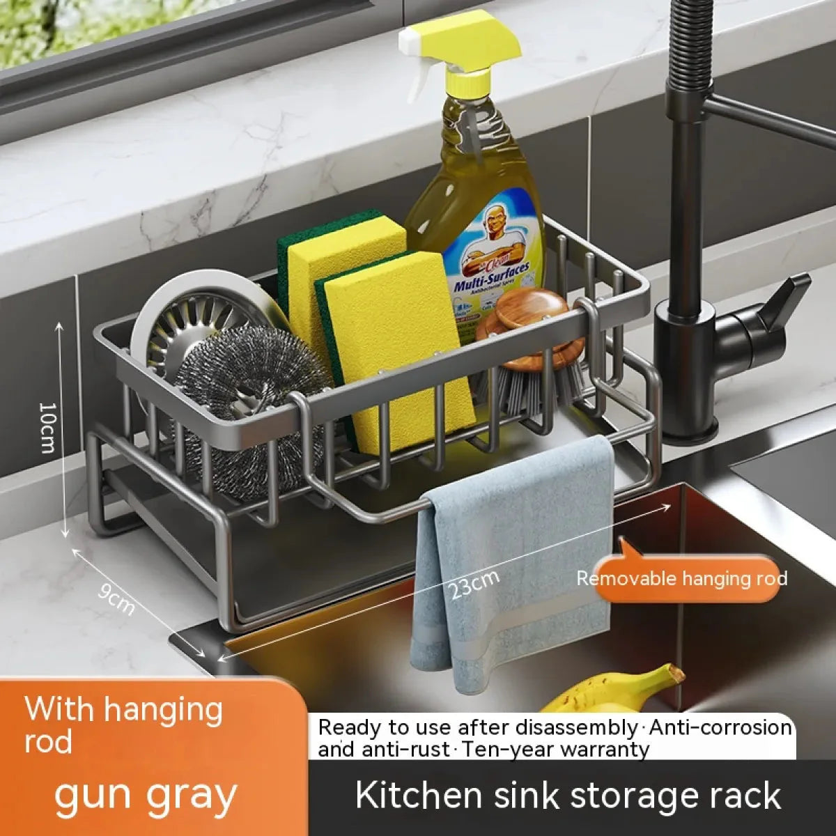 Multi-Functional Kitchen Sink Storage & Drainage Rack Anti Spier
