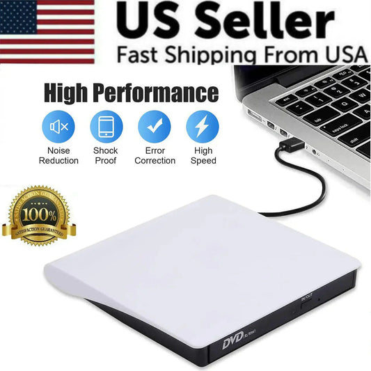 Slim External CD DVD Drive USB 3.0 Disc Player Burner Writer For Laptop PC Mac Anti Spier