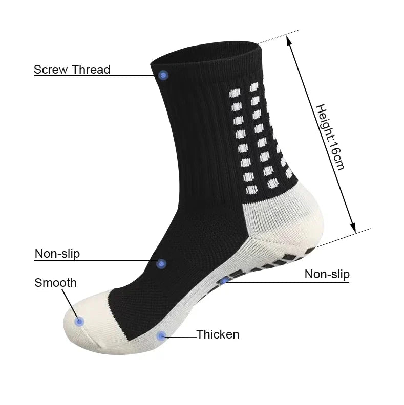 3 Pair Sport Socks Anti Slip W/ Grip Soccer Men Football Basketball Sock Premium Anti Spier