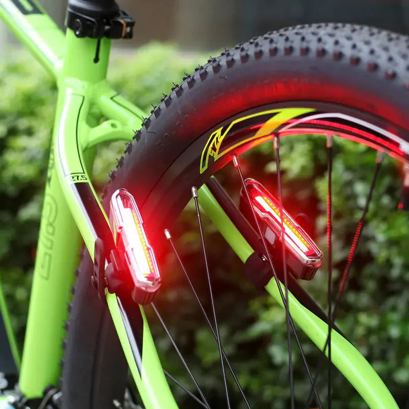 USB Rechargeable Bicycle Tail Light for Night Riding Anti Spier