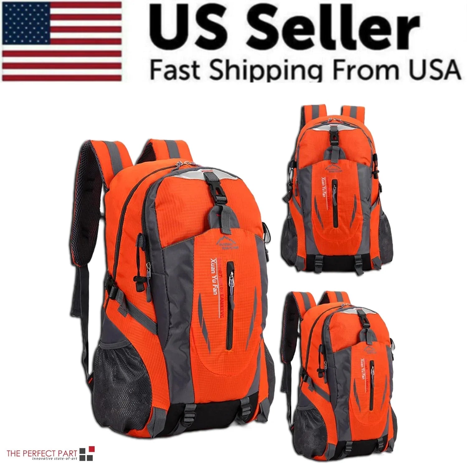 40L Men Women Travel Backpack Rucksack Camping Laptop Hiking School Book Bag USA Anti Spier