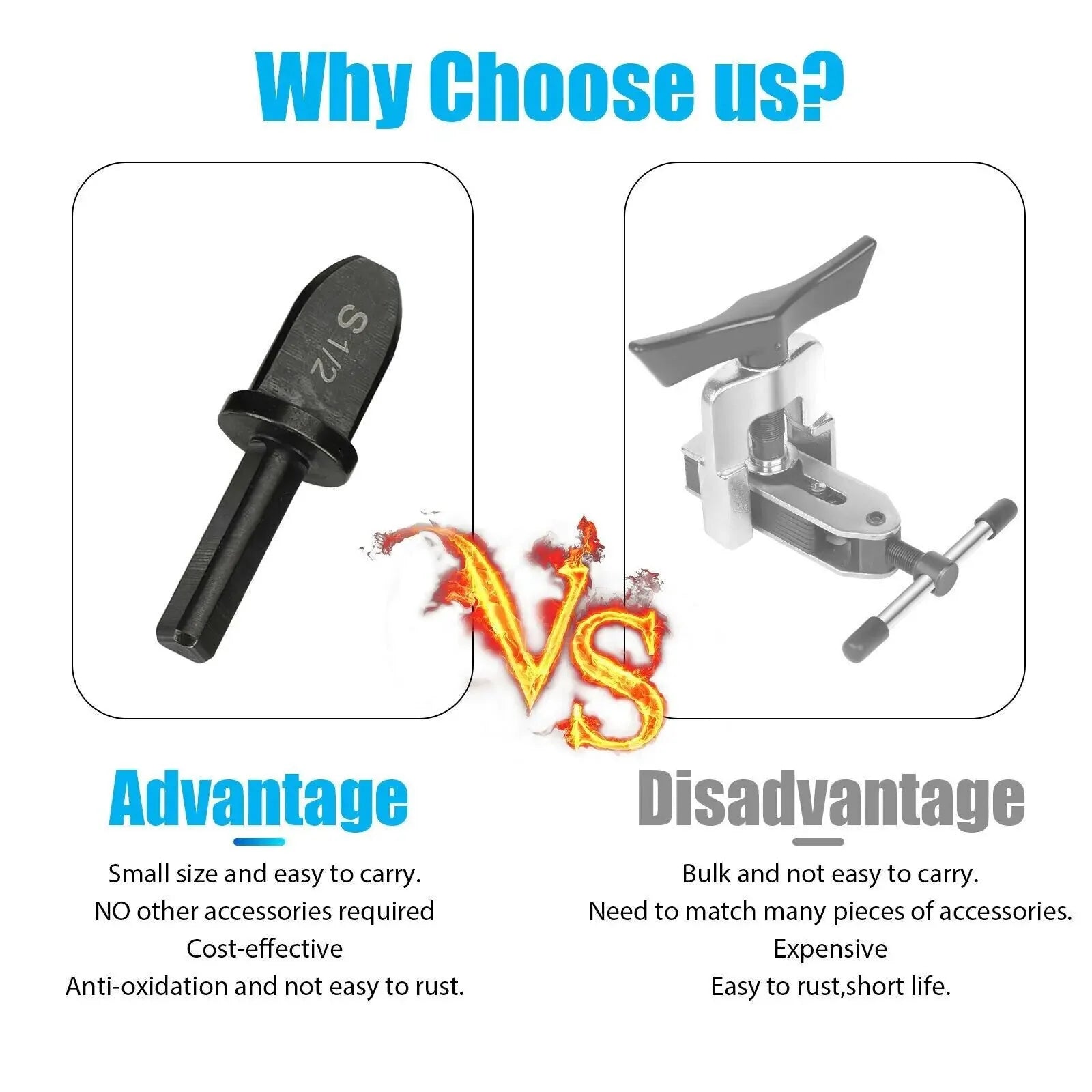 6x Swaging Tool Drill Bit Set Air Conditioner Copper Pipe Flaring Tube Expander Anti Spier