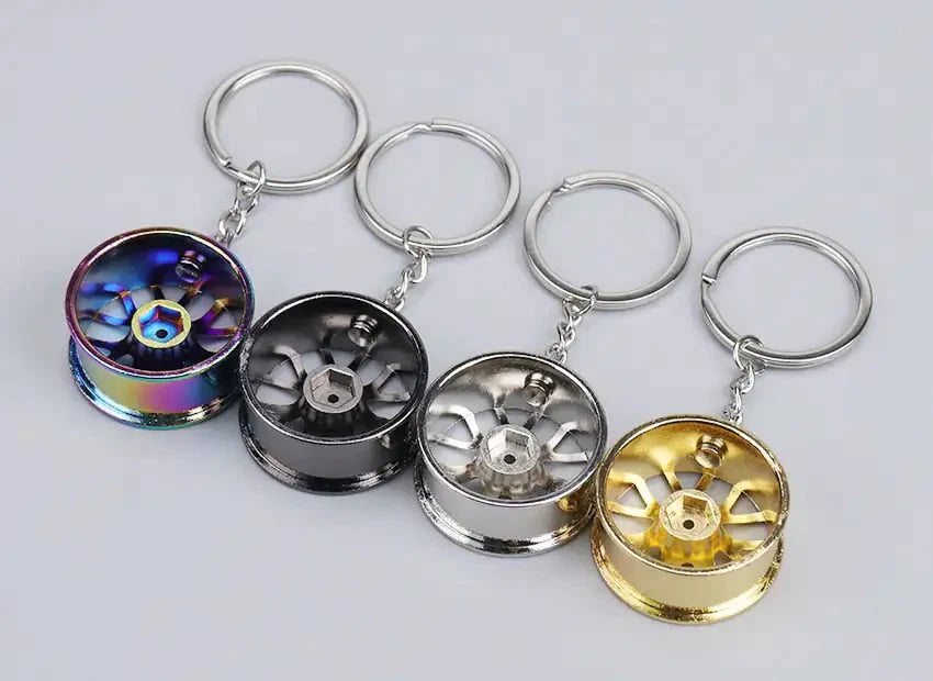 Wheel Rim Hub Tuning Keychain Anti Spier