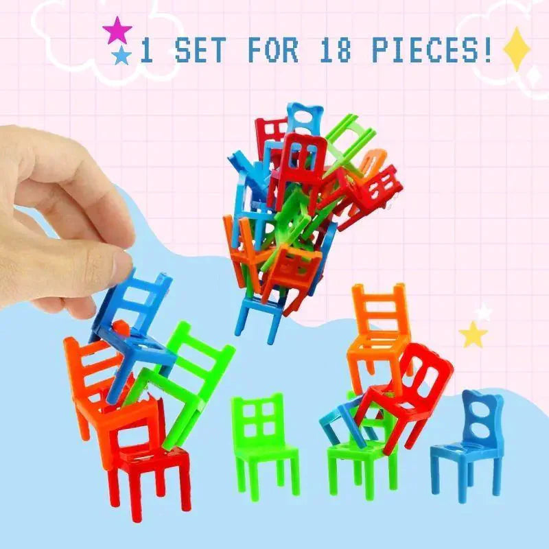 Chairs Stacking Puzzle Game (Set of 18) Anti Spier