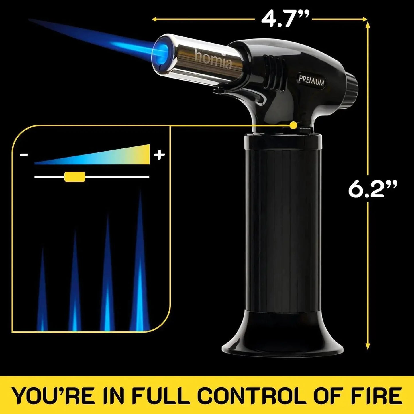 Butane Torch Adjustable Flame for Smoking Guns and Smokers with Wood Chips Bag Anti Spier