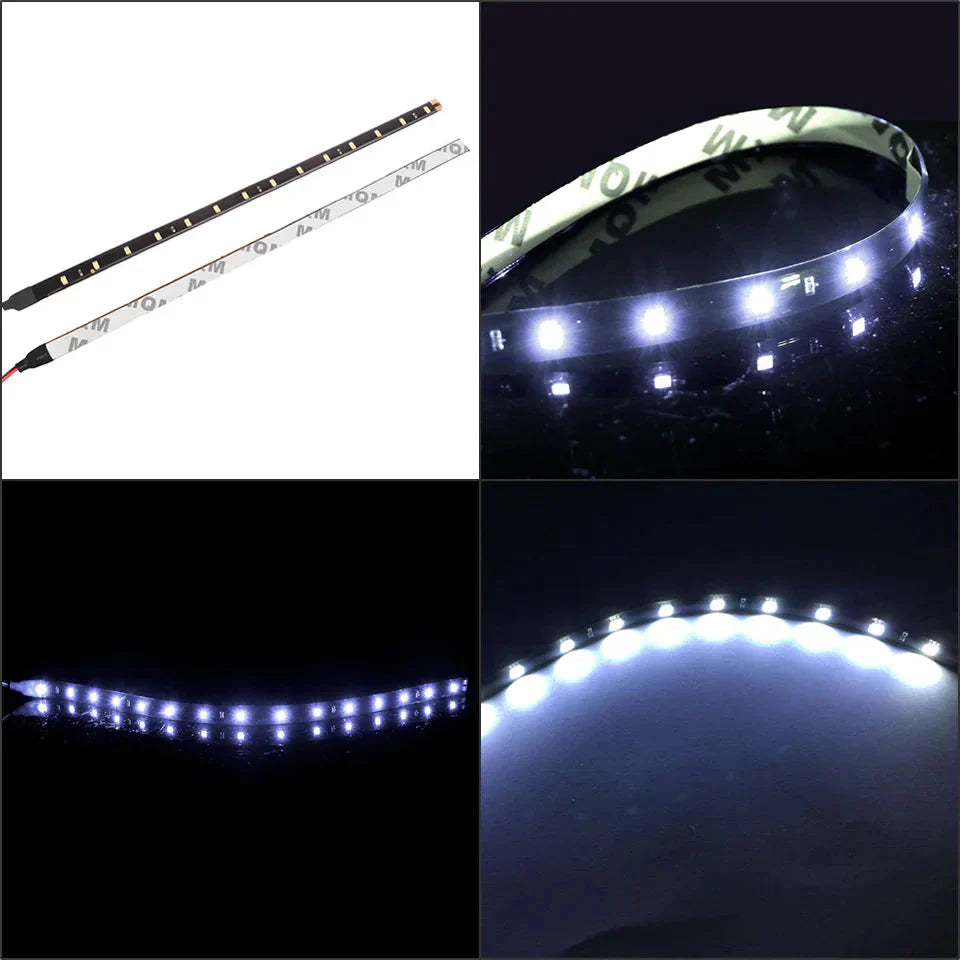 Lot Waterproof 12''/15 DC 12V Motor LED Strip Underbody Light For Car Motorcycle Anti Spier