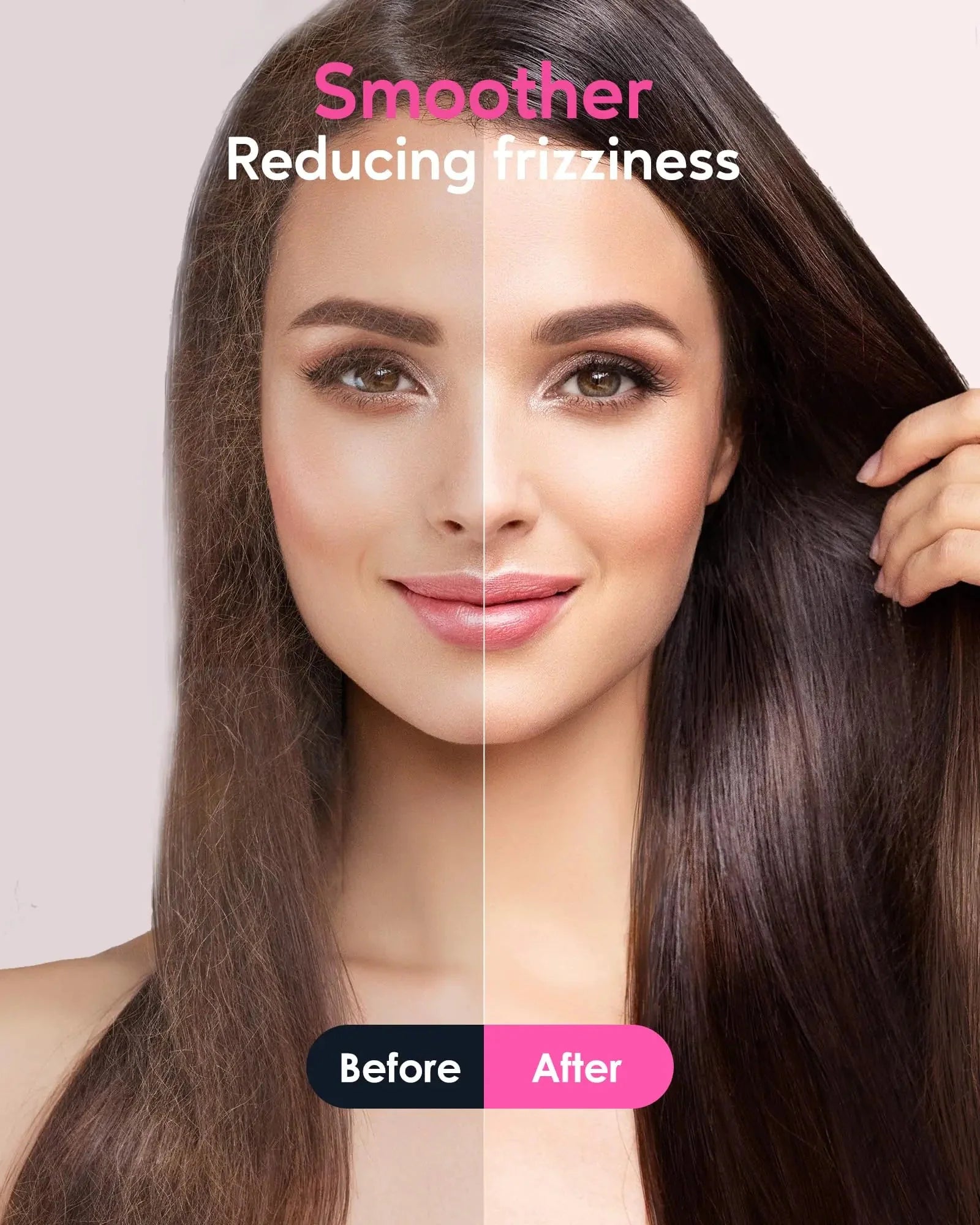 Wavytalk Hair Straightener Brush, Ionic Hair Straightening Comb for Women, Anti-Scald Ceramic Straightening Brush Fast Heating for Home Salon, Dual Voltage Pink. Anti Spier