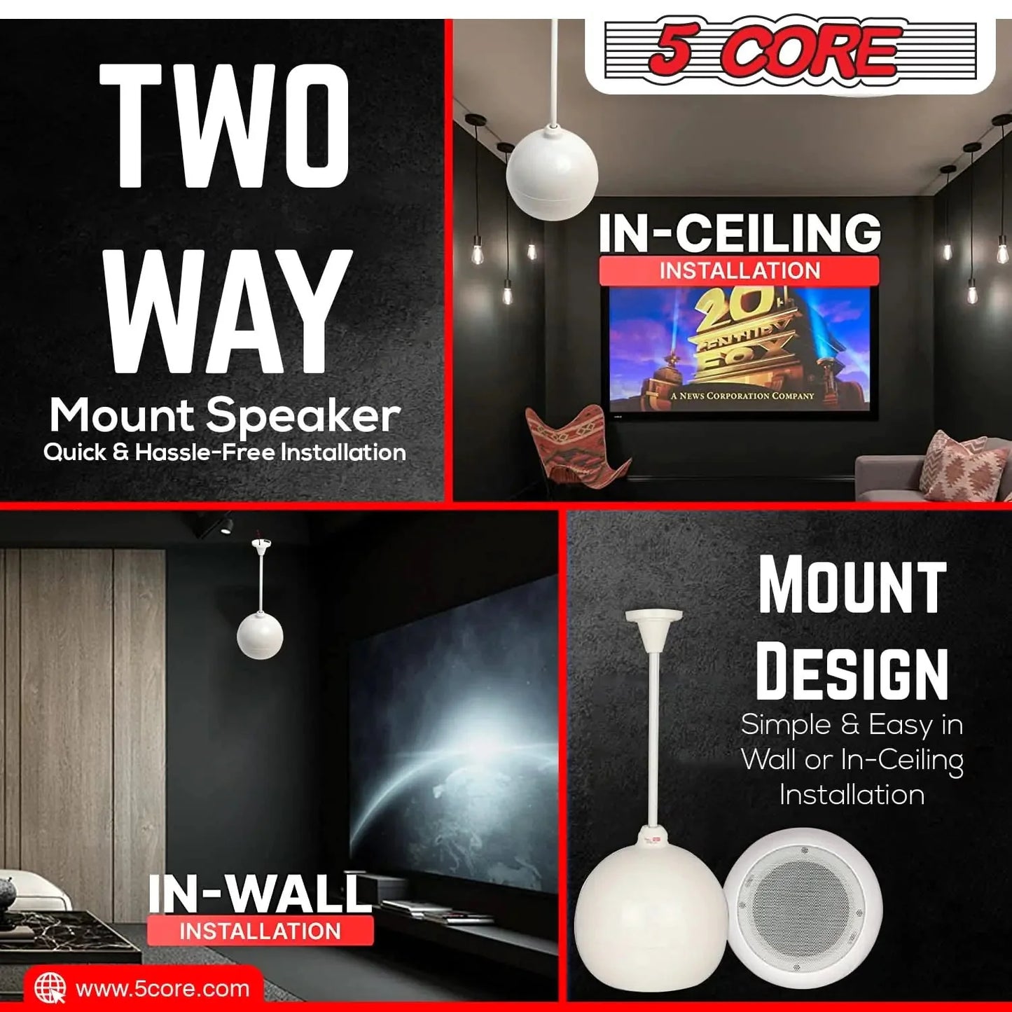 5Core Pendant Hanging Wall Speaker 15W Commercial Ceiling Mount speakers 8 Ohm Office Home Restaurant Anti Spier