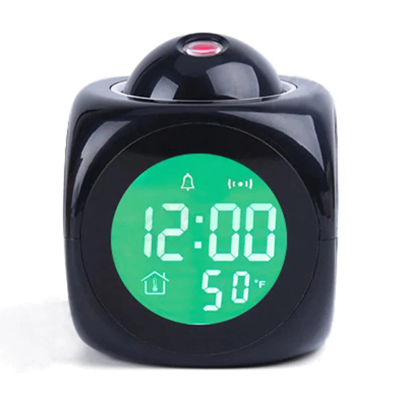 LED Projection Alarm Clock Digital LCD Display Voice Talking Weather Snooze USB Anti Spier