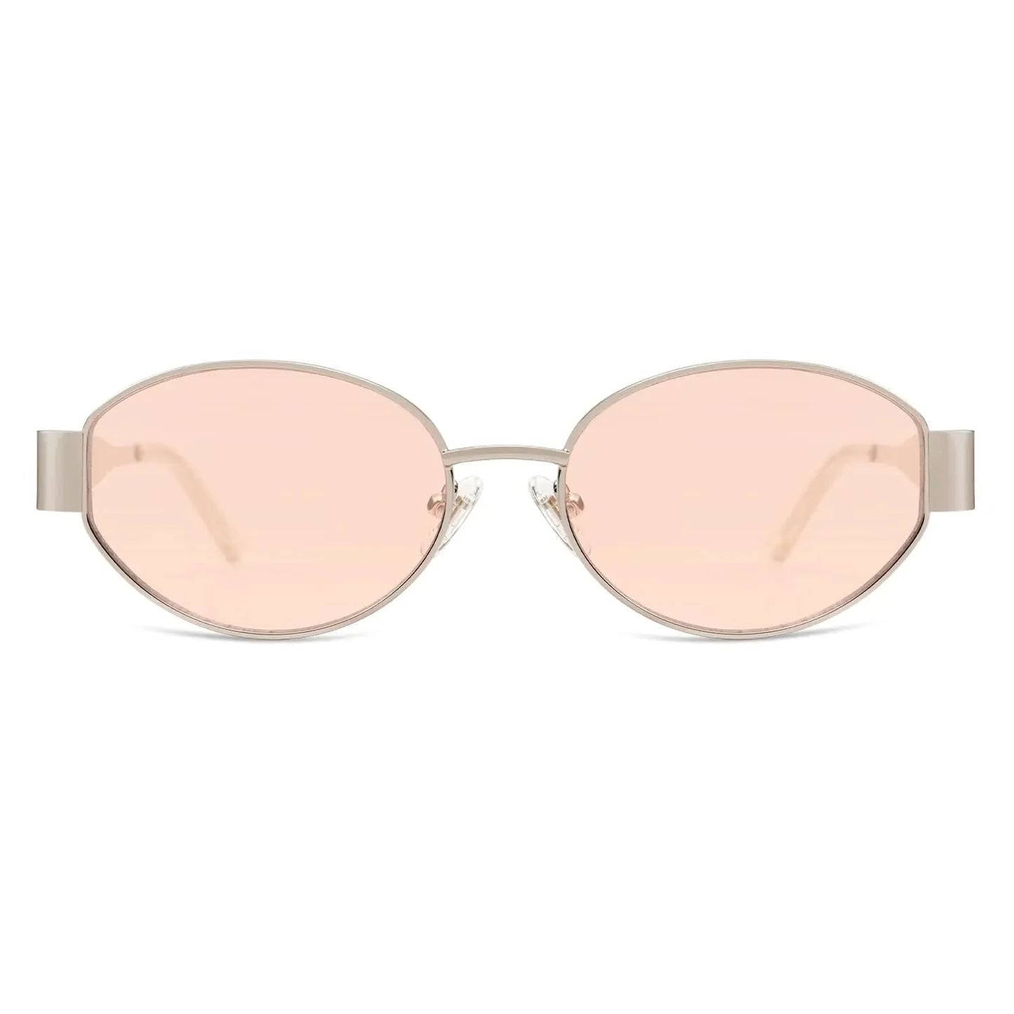 SOJOS Retro Oval Sunglasses for Women Men Trendy Sun Glasses Classic Shades UV400 Protection SJ1217 Light Gold/Light Brown Anti Spier