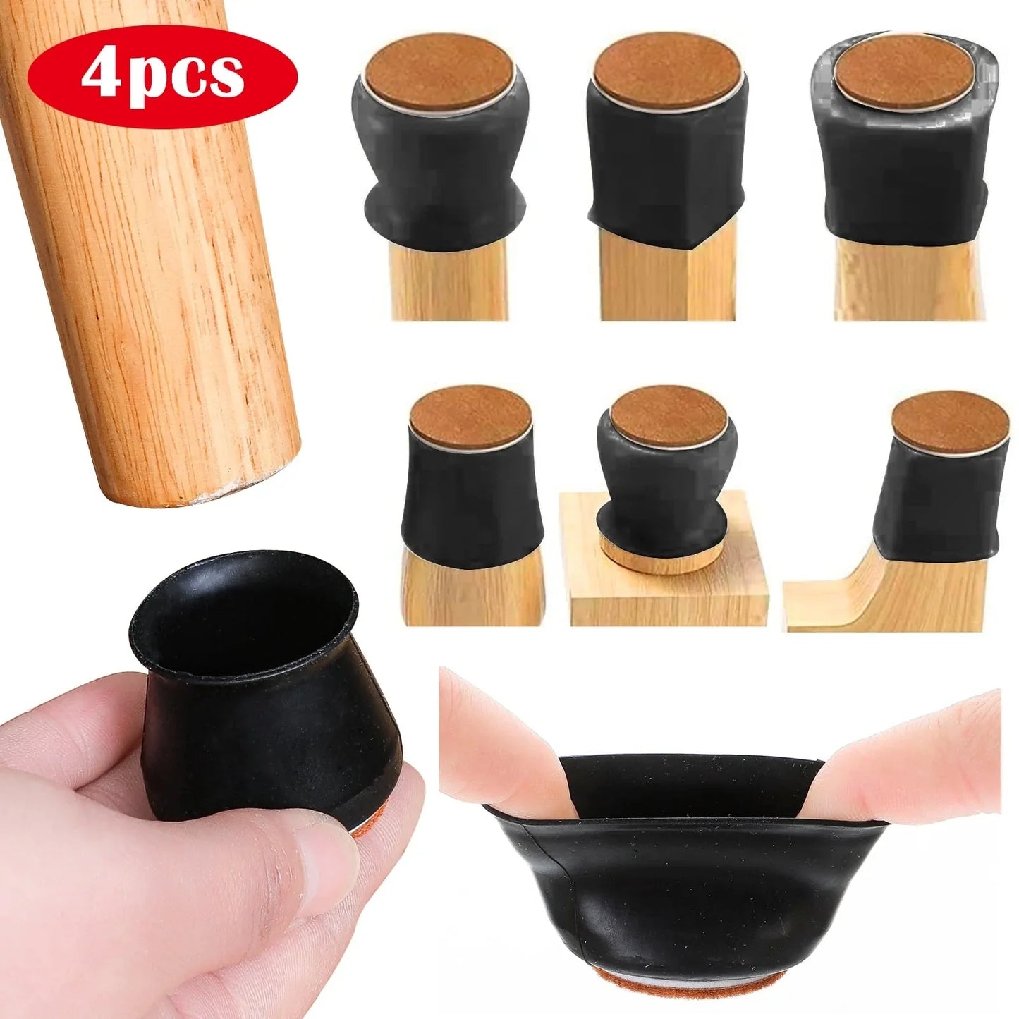 16pcs Silicone Furniture Leg Protectors: Floor Protection & Anti-slip Pads Anti Spier