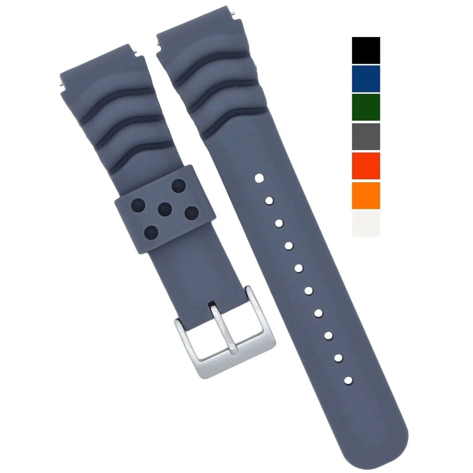 18mm 20mm 22mm Soft Silicone Watch Band Divers Replacement Strap Quick Release - Anti Spier 