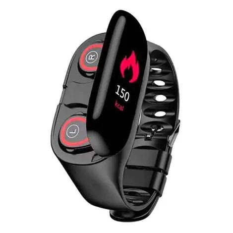 Smart Watch with Built-in TWS Wireless Bluetooth Earphone Blood Heart Rate Monitor Anti Spier
