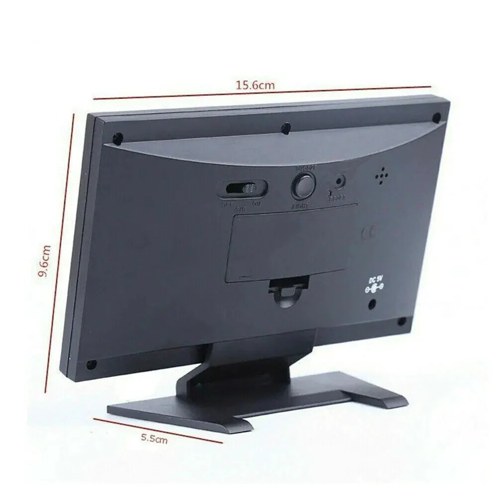 LED Digital Alarm Clock Snooze Calendar Thermometer Hygrometer Weather Display Anti Spier