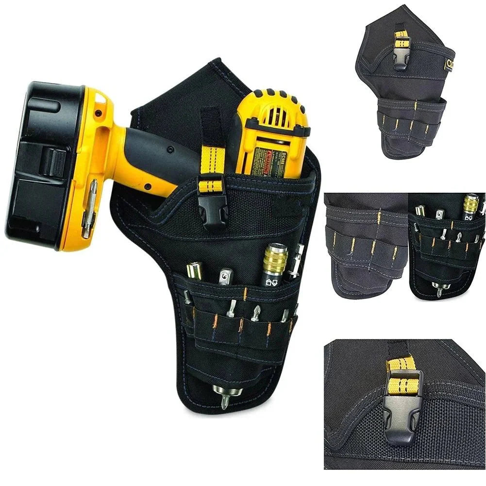 Heavy Duty Drill Holster Tool Belt Pouch Bit Holder Hanging Waist Bag Drill Tool Anti Spier