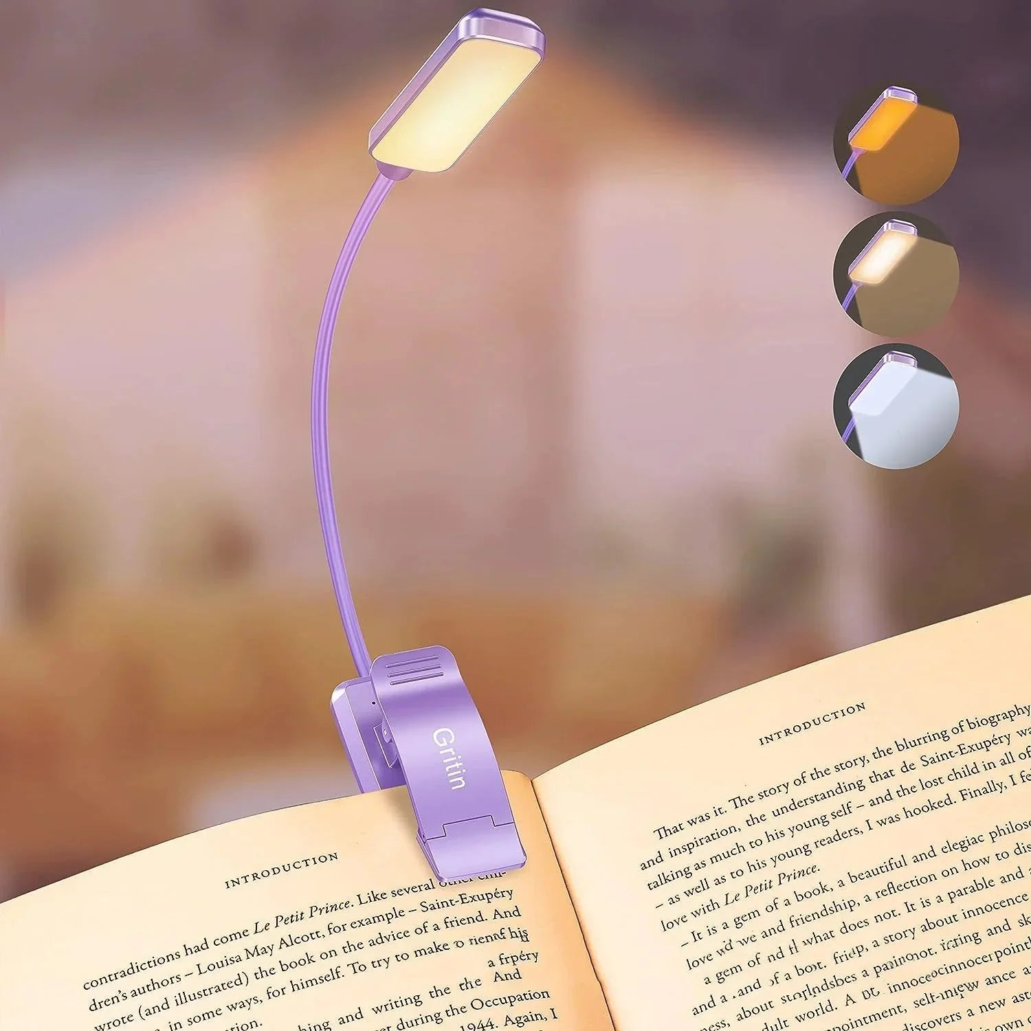 Minimalist LED Rechargeable Book Light Anti Spier