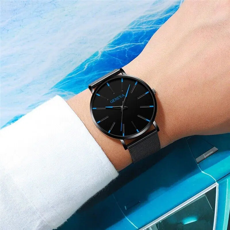 Waterproof Men's Watch Stainless Steel Quartz Luminous Classic Watches Business - Anti Spier 