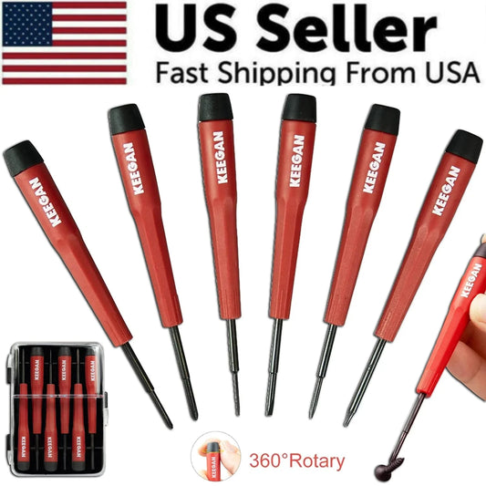 6 Piece Precision Screwdriver Tool Set Eyeglass Repair Computer Kit Magnetic Bit Anti Spier