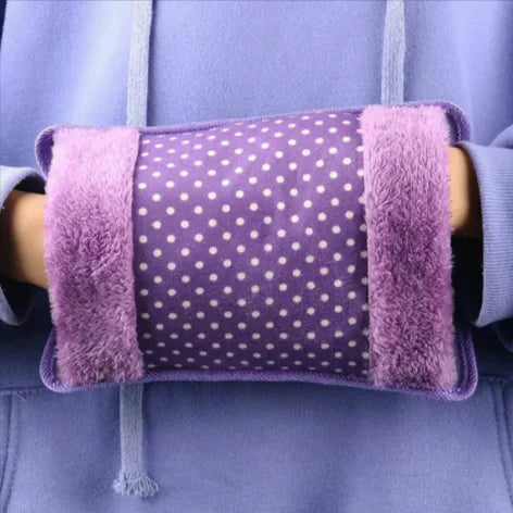 Rechargeable Winter Hot Water Bottle with Velvet Cover – Double Hand Warmth Anti Spier