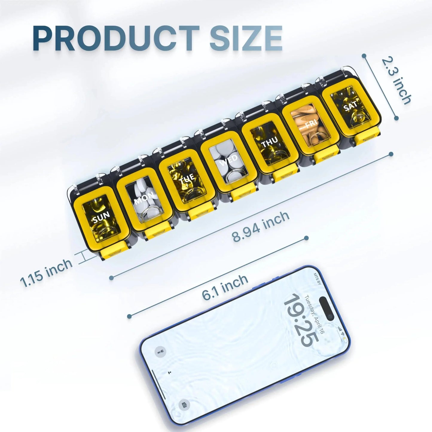 Weekly Medicine Pill Organizer Waterproof 7 Day Large Pill Box Daily Pill Case Anti Spier