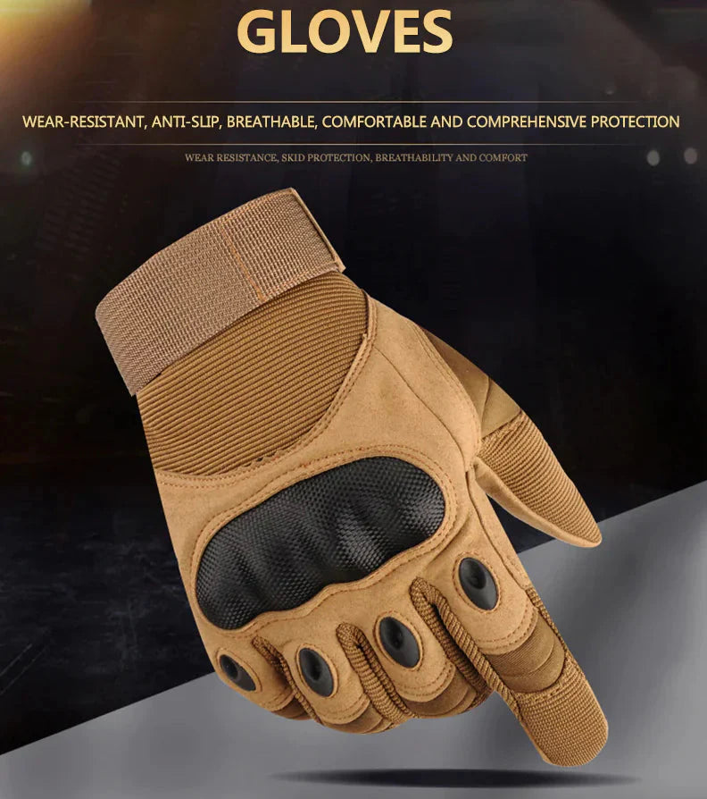 Tactical Motorcycle Motocross Full Finger Gloves Motorbike Riding Racing Mittens Anti Spier