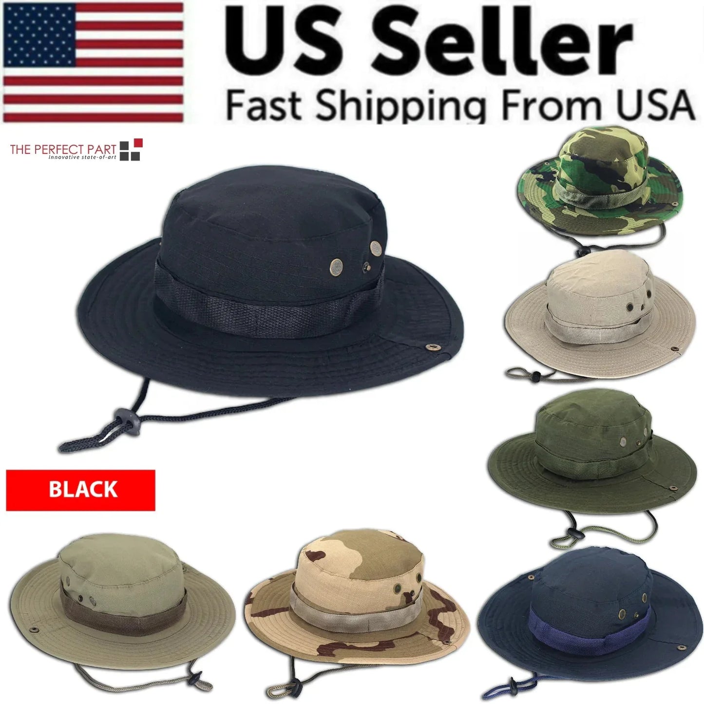 Boonie Bucket Hats Outdoor Fishing Hunting Wide Brim Mesh Camo Safari Sun Cap Anti Spier