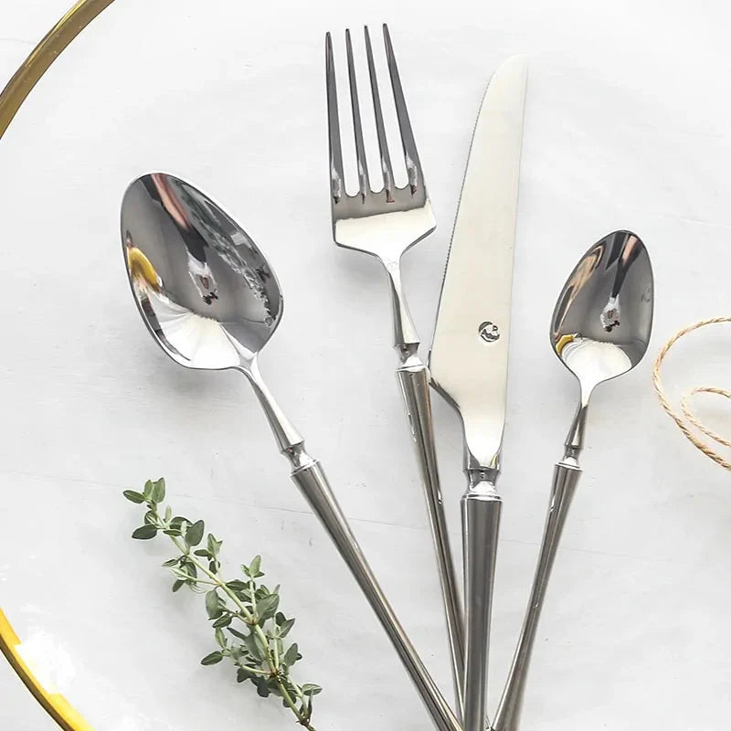 Luxury Stainless Steel Cutlery Set Anti Spier