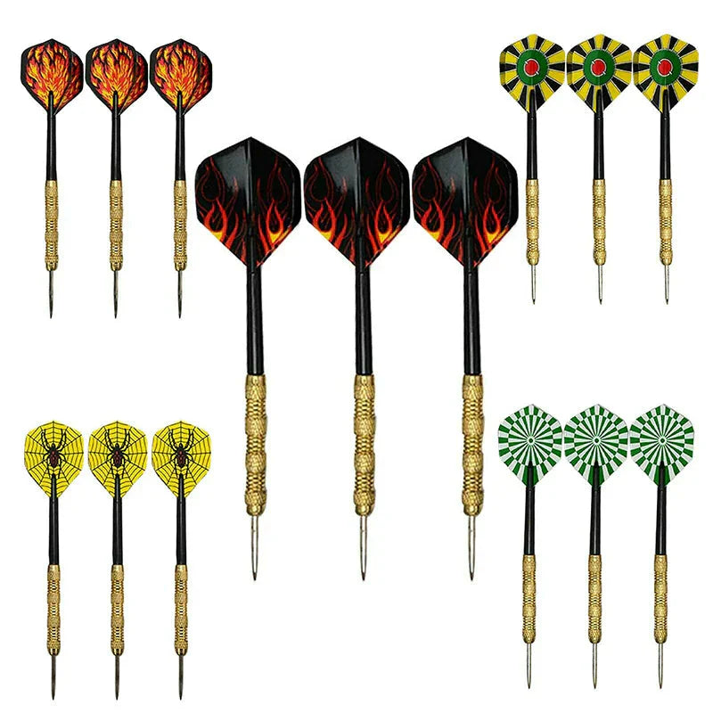 5 Sets (15Pcs) Steel Tip Professional Darts Set Darts Slim Barrel Dart Flights Anti Spier