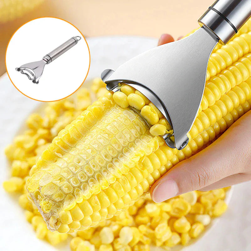 2x Corn Cob Peeler Stainless Steel Thresher Stripper Remover Kitchen Cutter Tool Anti Spier