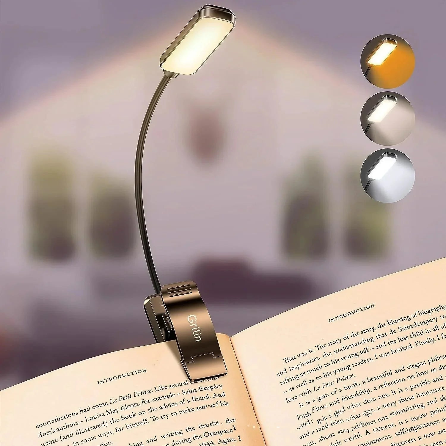 Minimalist LED Rechargeable Book Light Anti Spier