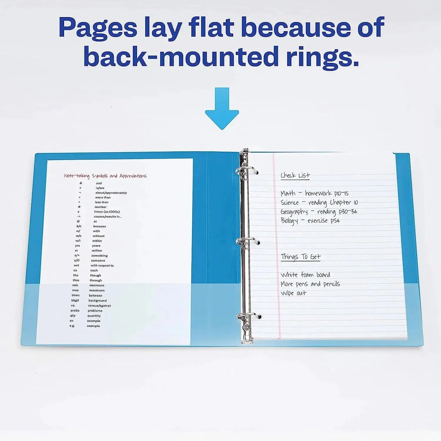 3 Ring Binder- 1" - Blue Anti Spier