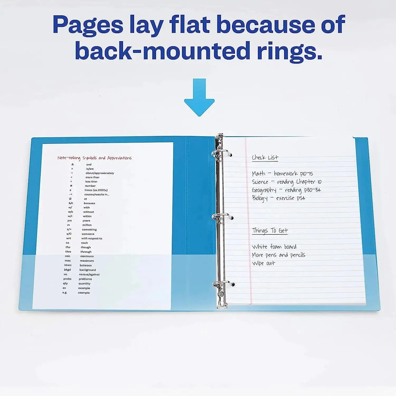 3 Ring Binder- 1" - Blue Anti Spier