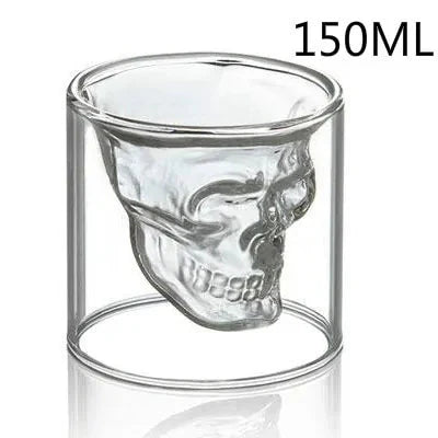 Double Layered Glass Skull Coffee Mug Anti Spier