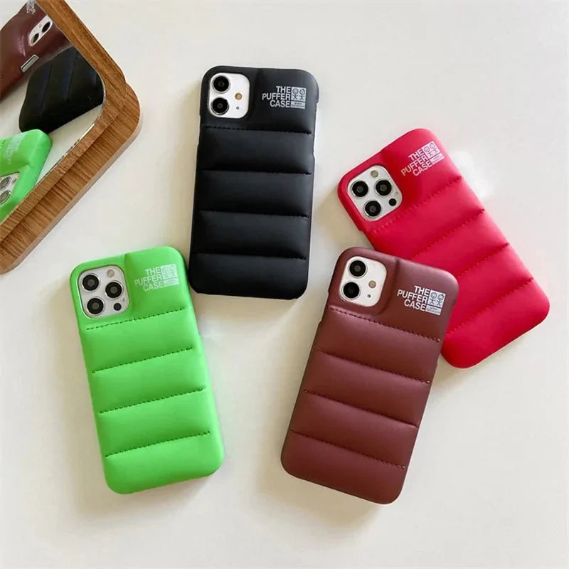 Fashion Brand Down Jacket Phone Case For iPhone Anti Spier